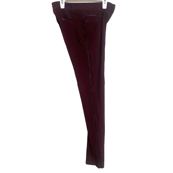 Maurices Burgundy Ponte Stretch Knit Skinny Pants Small - Picture 4 of 14